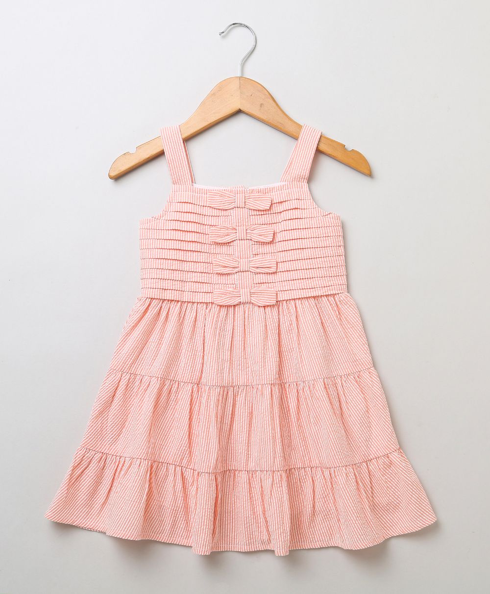 Peach & White Striped Dress