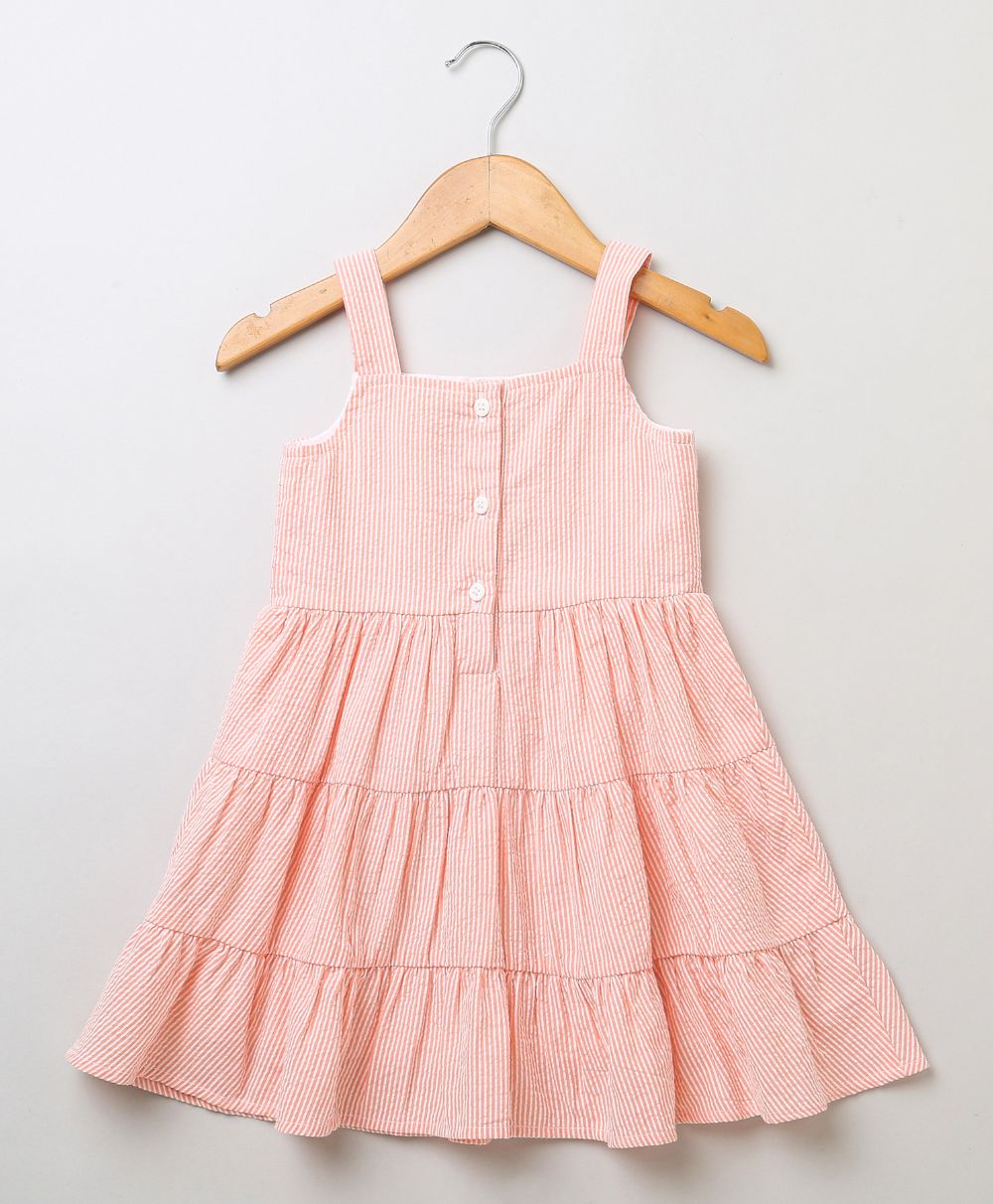 Peach & White Striped Dress