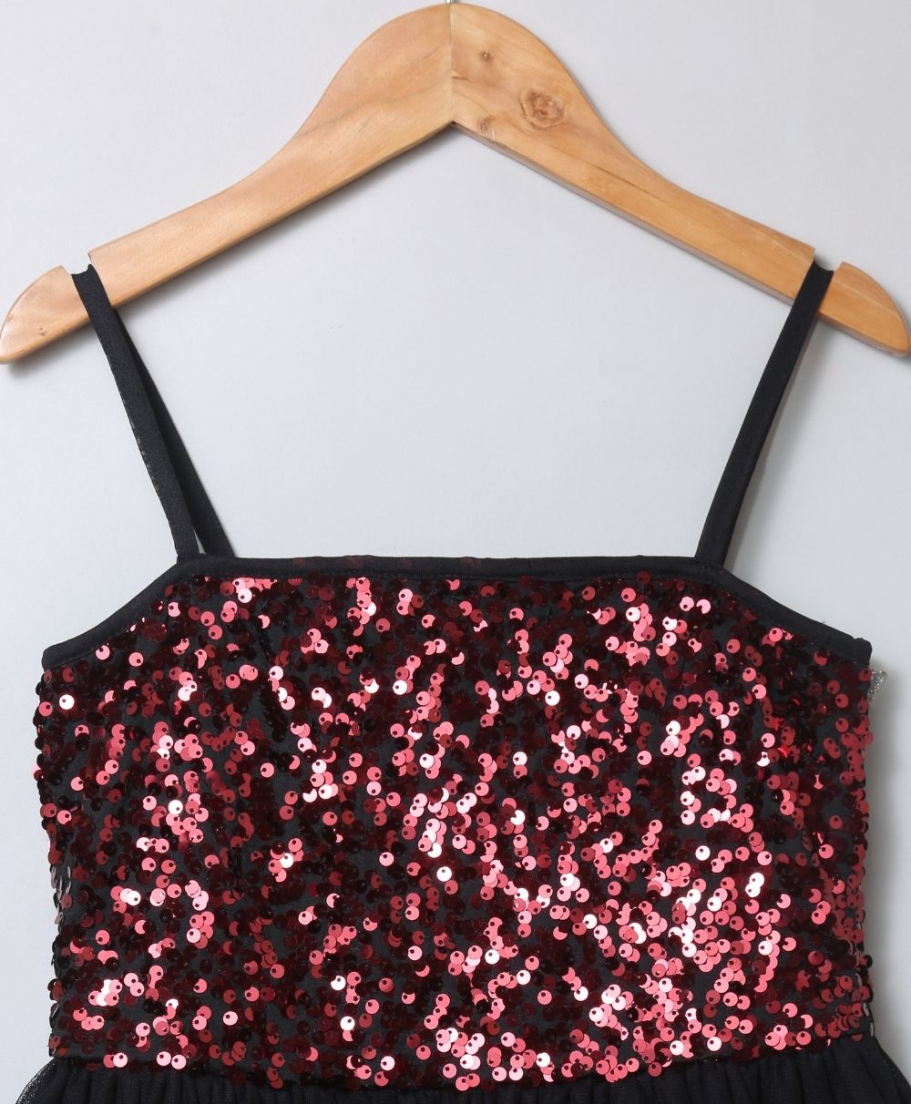 Red Embellished Party Dress