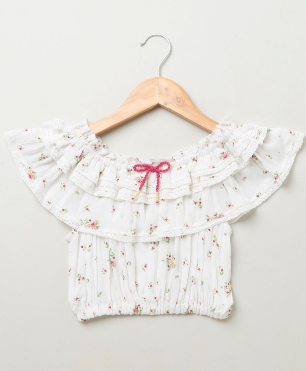 Drop Shoulder Ruffle Sleeves Top and Party Skirt