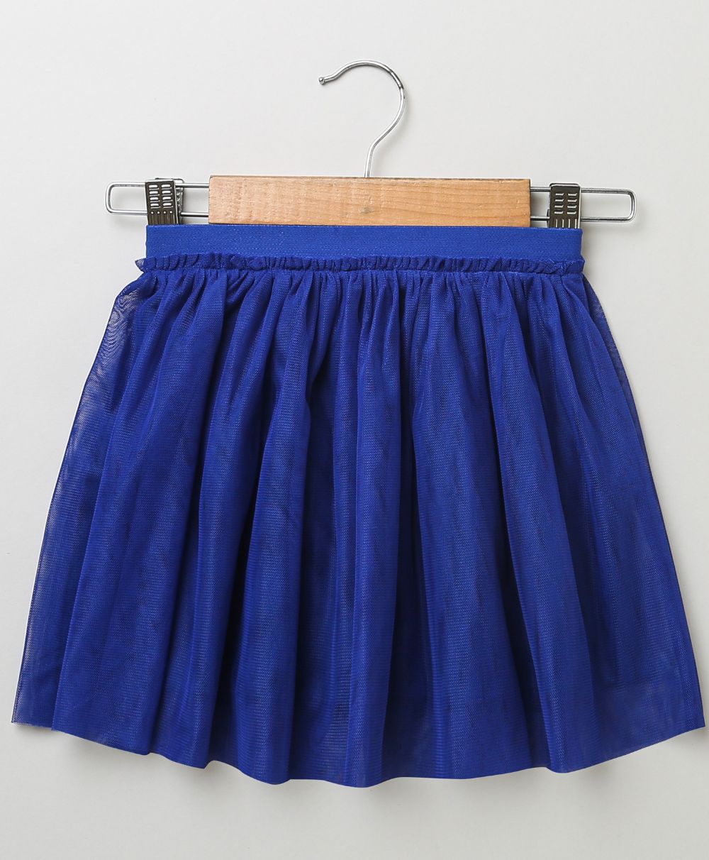Half Sleeves Multicoloured Striped T-shirt & Multicoloured Hearts Mesh Skirt