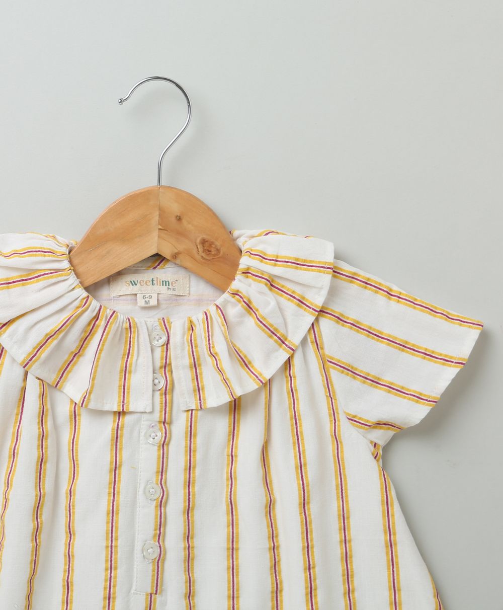 Yellow Striped Dress and Bloomer Coord Set