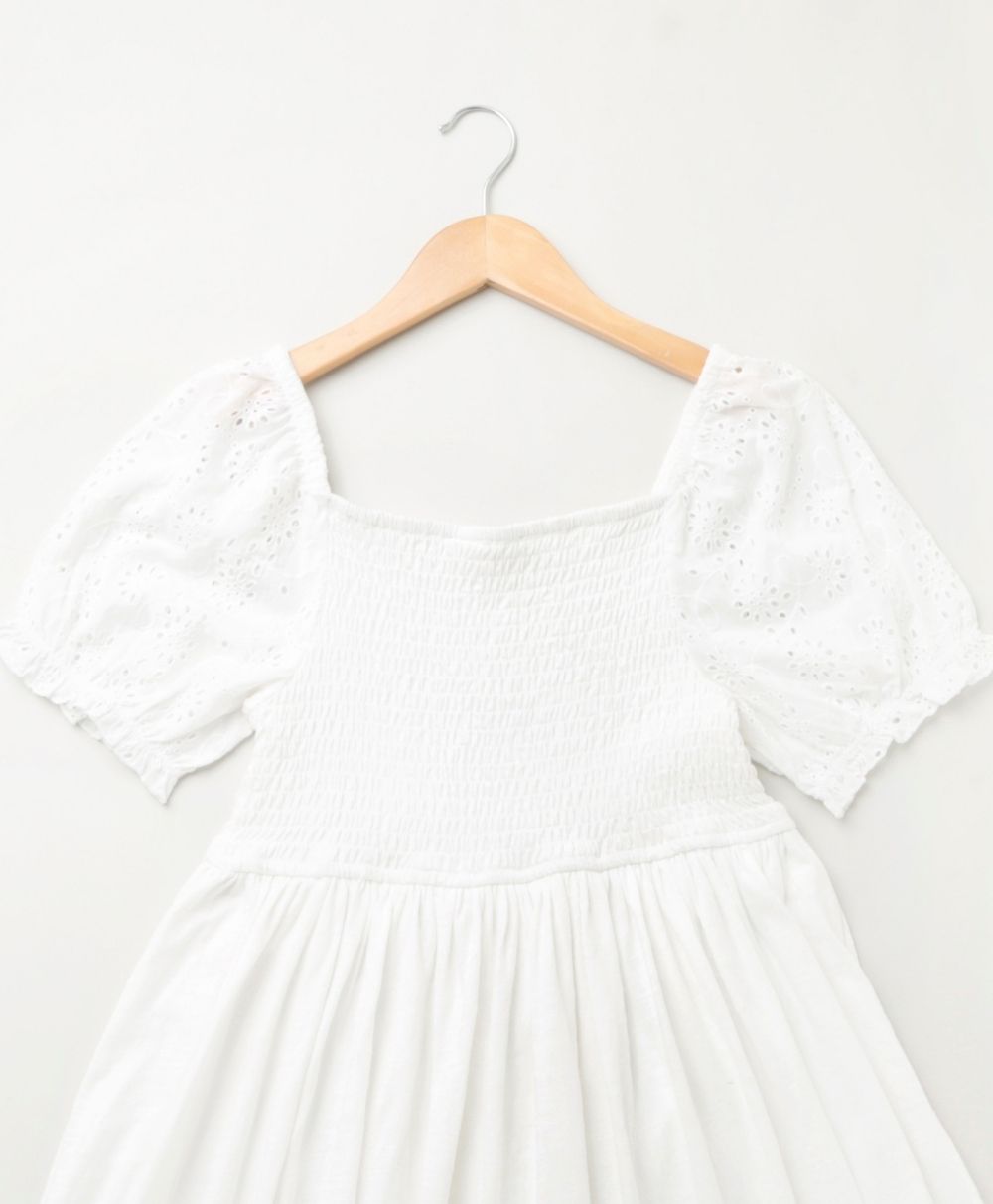 White Jersey A Line Dress