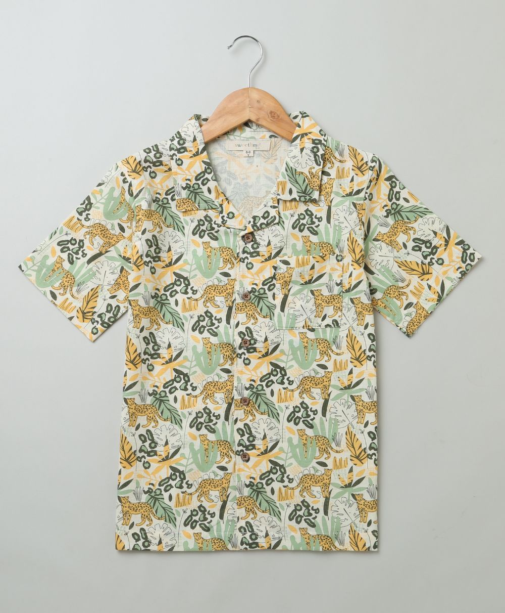 Leopard Printed Cotton Shirt