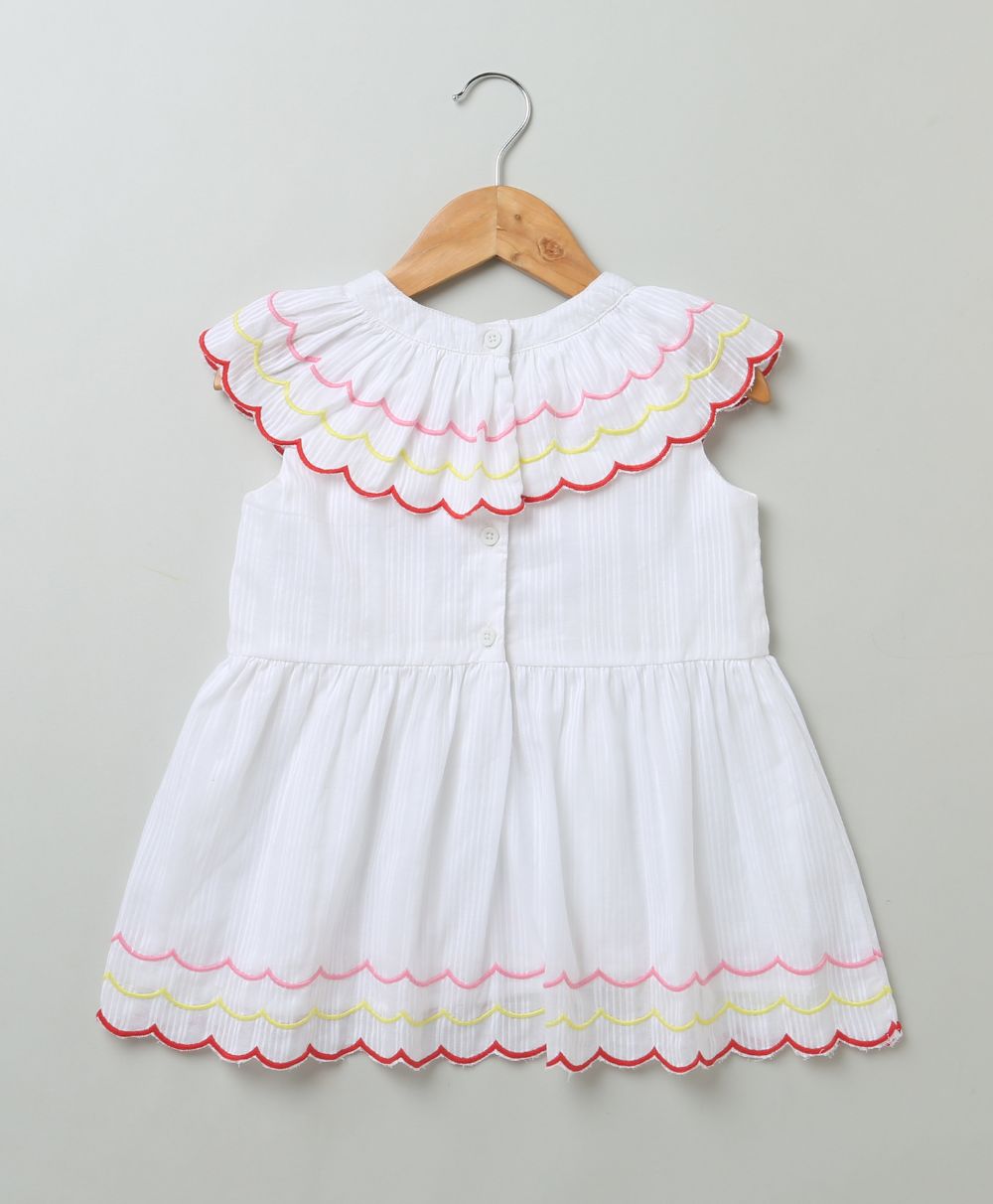White Ruffle Dress with a Bloomer