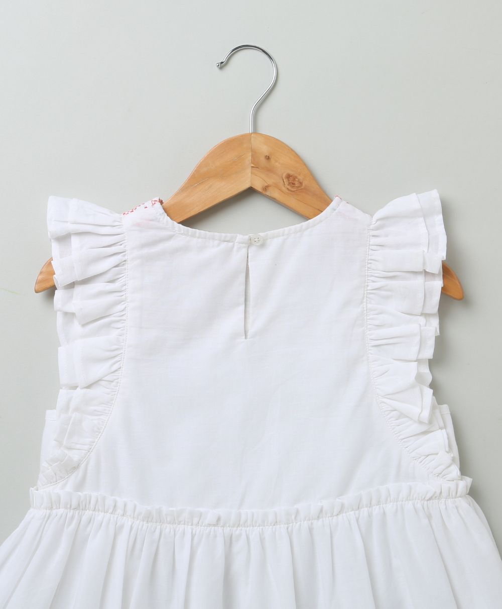 Embroidered Crew Neck Dress