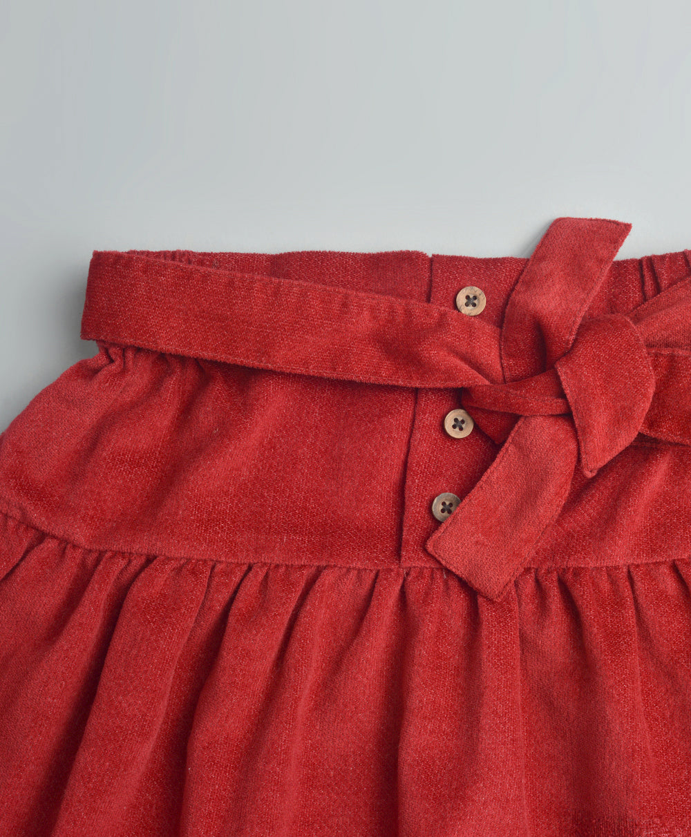 Red Corduroy Skirt