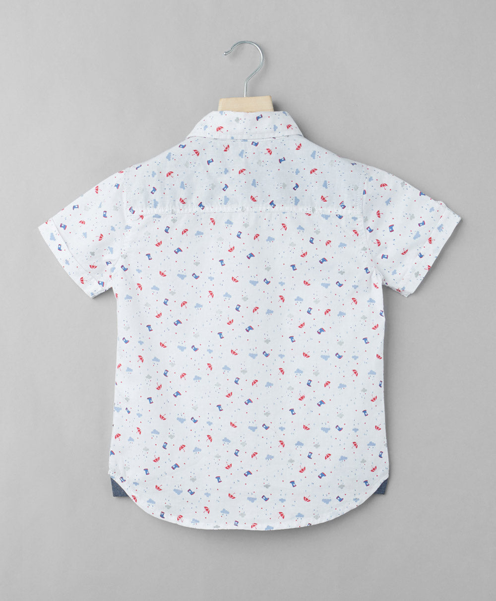 Umbrella Print Cotton Shirt