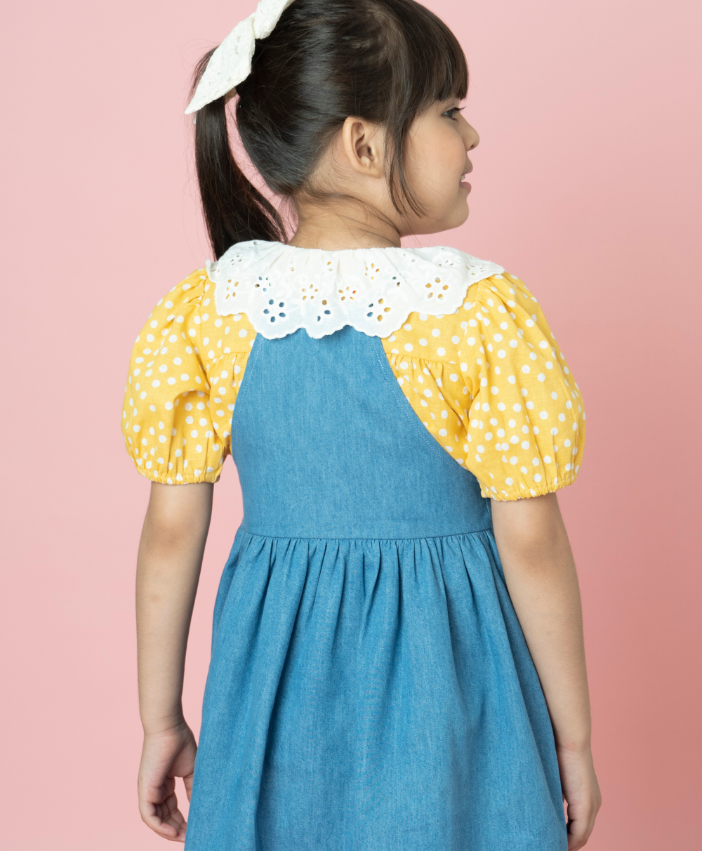 Yellow Top and Denim Dress Co-ord Set