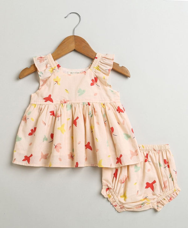 Bird Print Top and Bloomer Co-ord Set