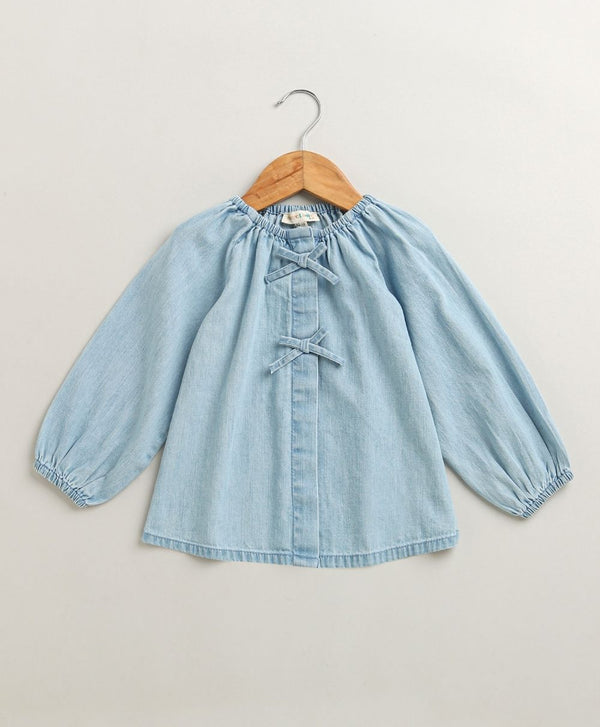 Sweetlime By AS Azure Daydream Denim Blouse - Blue