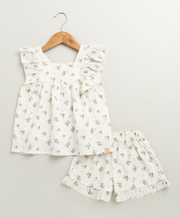 Blossom Whisper Ruffle Co-ord Set