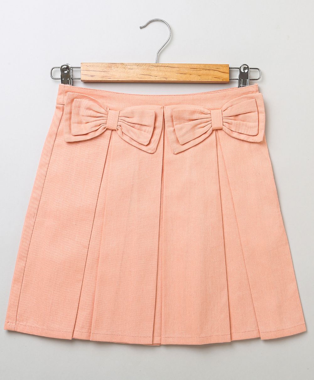 White Ruffled Blouse & Striped Peach Skirt