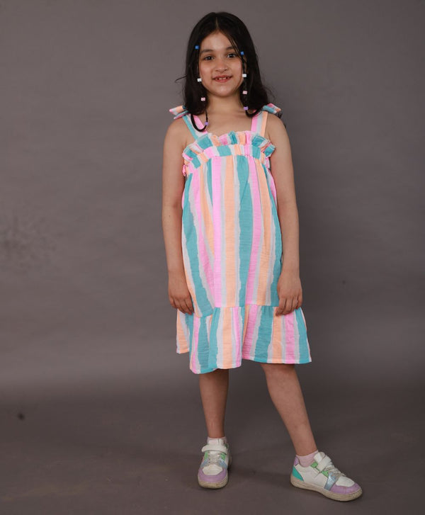 Multicoloured Striped Cotton Dress