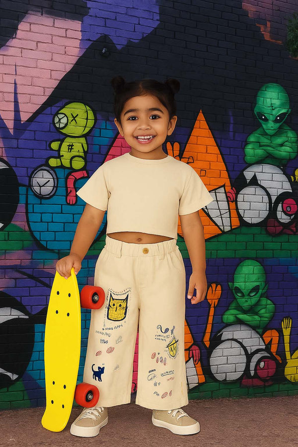 Doodle Dreamer Cotton Twill Trousers - Streetwear
