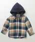 Multicoloured Checks Cotton Flannel Hoodie Long Sleeve Shirt - detachable hoodie