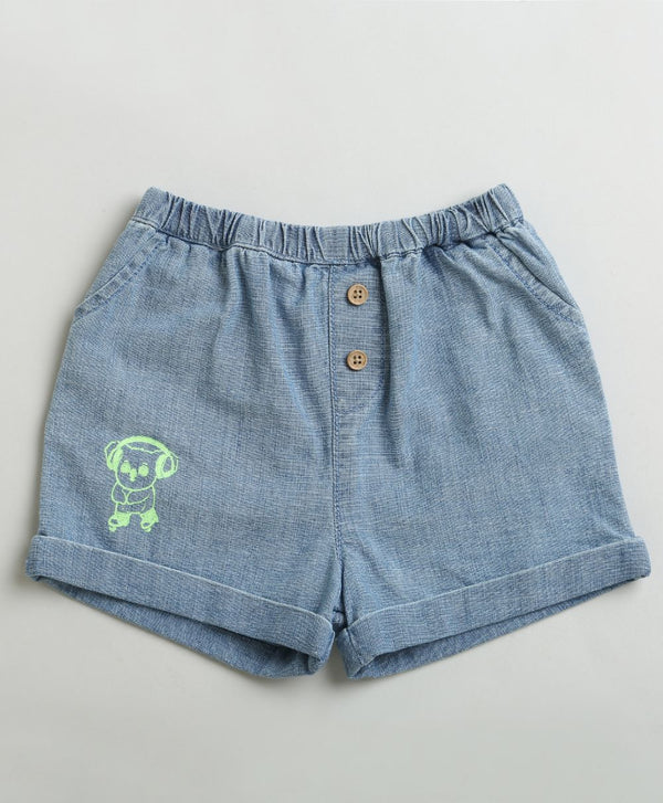 Cotton Denim Shorts