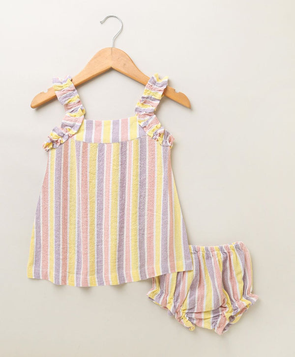 Multicoloured Striped Blouse with a Bloomer