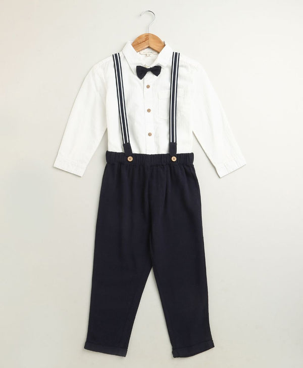 Sweetlime By AS Little Gentleman Formal Co-ord Set - White & Dark Navy