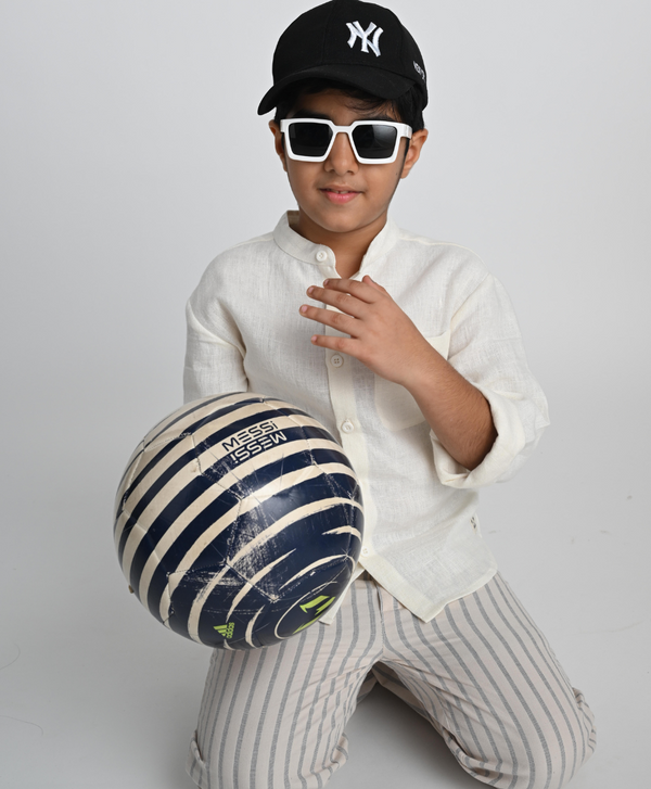 Sweetlime By AS Classic Full-Sleeves Cotton Shirt - Off-White
