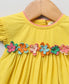 Flutter Sleeves Yellow Top with Multicoloured Cotton Twill Shorts