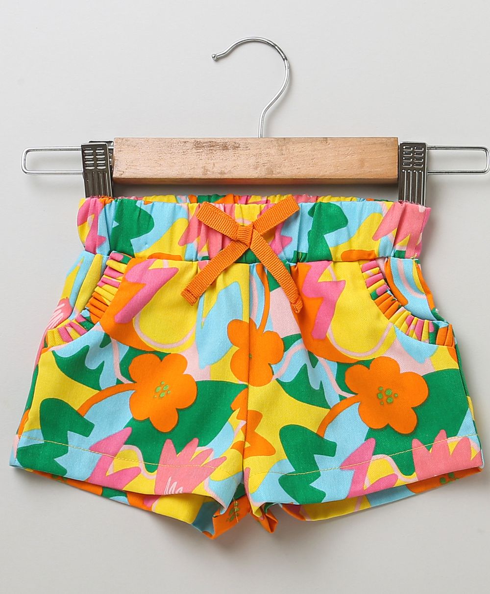Multicoloured Cotton Twill Shorts