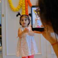 Organic Muslin, Kurta & Pants – Coral Trail White & Coral
