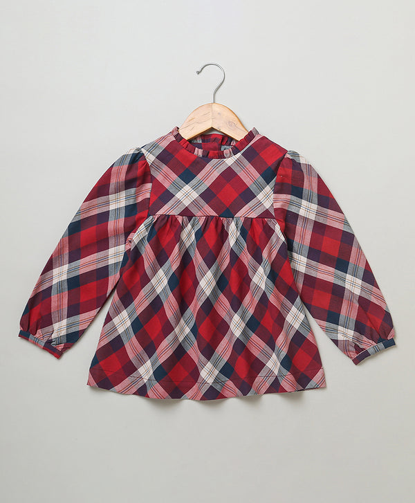 Red Long Sleeves Blouse