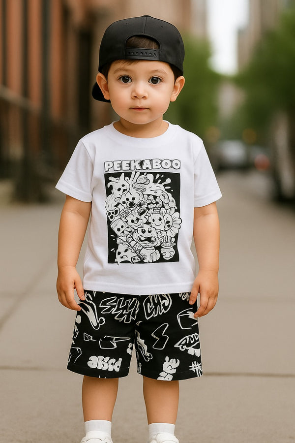 Unisex Peekaboo Cotton T-shirt - White - Streetwear