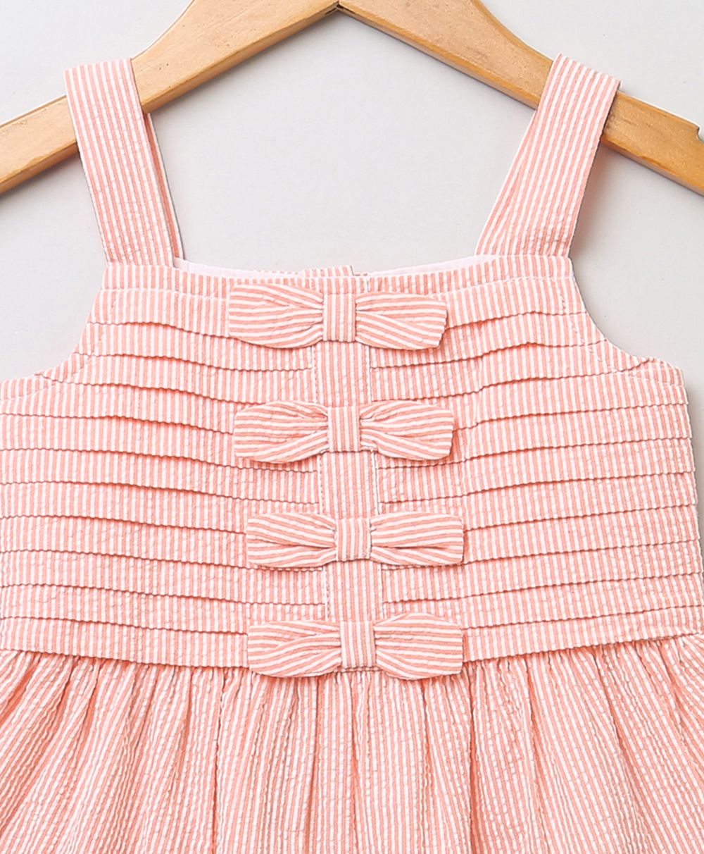 Peach & White Striped Dress