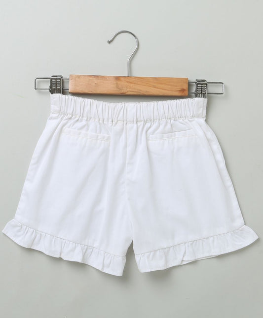 Solid White Organic Cotton Shorts
