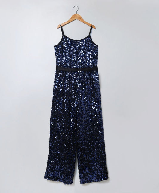 Blue Sparkly Shimmering Sequence Jumpsuit