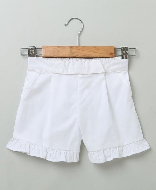 Solid White Organic Cotton Shorts