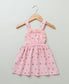 Pink Cotton Waffle Dungaree Dress