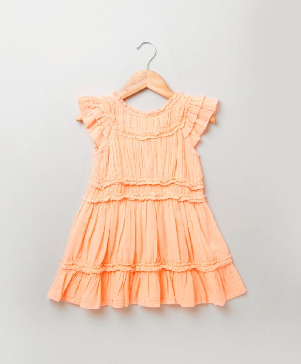 Solid Over-dyed Coral Dress