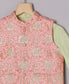 Green Viscose Kurta & Contrast Jaquard Jacket