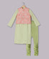 Green Viscose Kurta & Contrast Jaquard Jacket