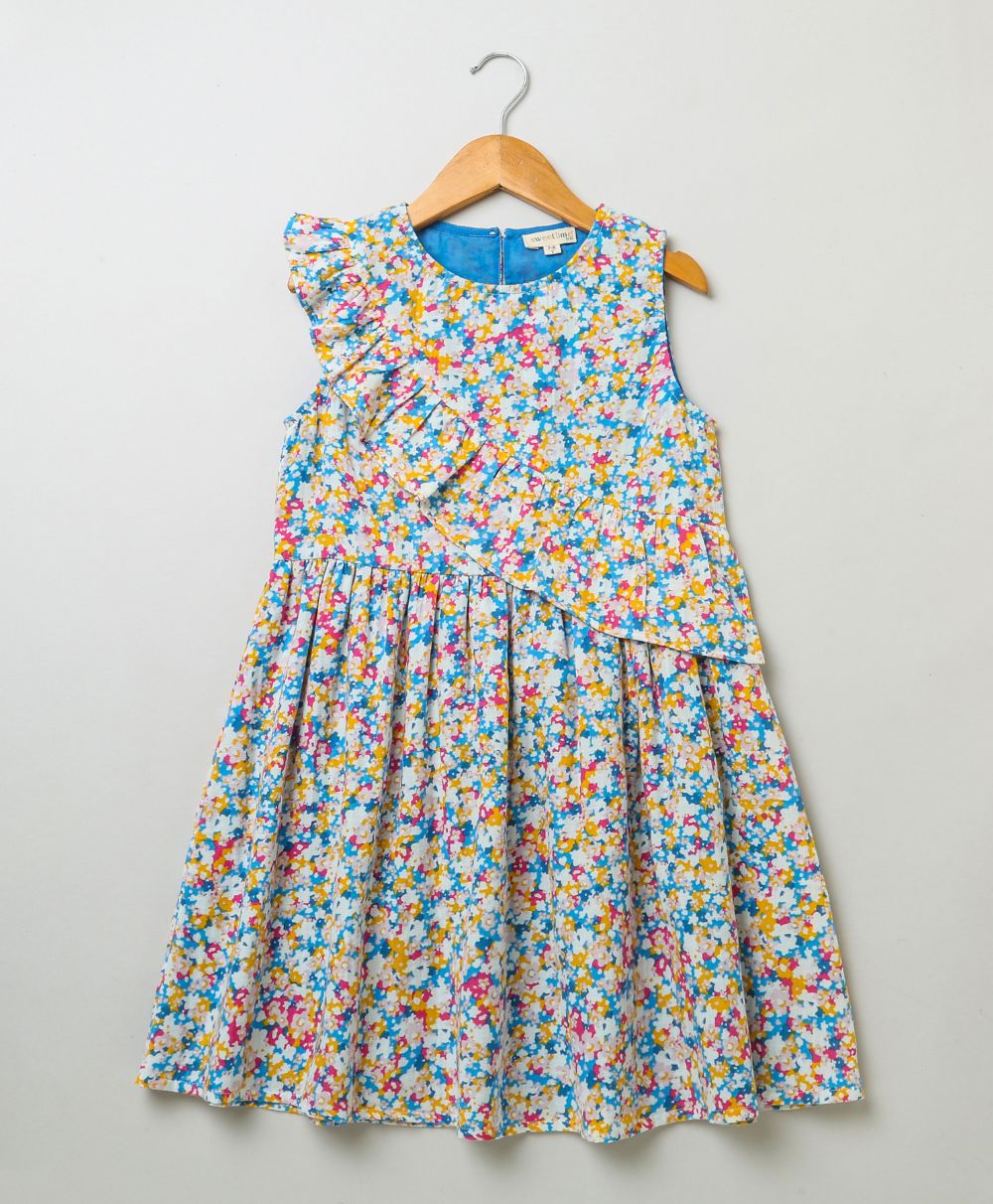 Multicoloured Floral Printed Dress