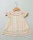 Multicoloured Striped cotton Crepe Dress with a Bloomer
