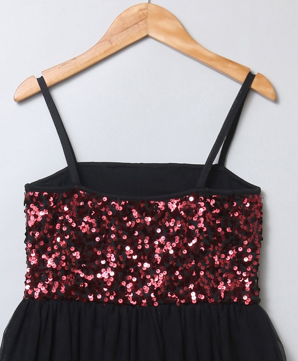 Red Embellished Party Dress