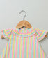 Multicoloured Striped cotton Crepe Dress with a Bloomer