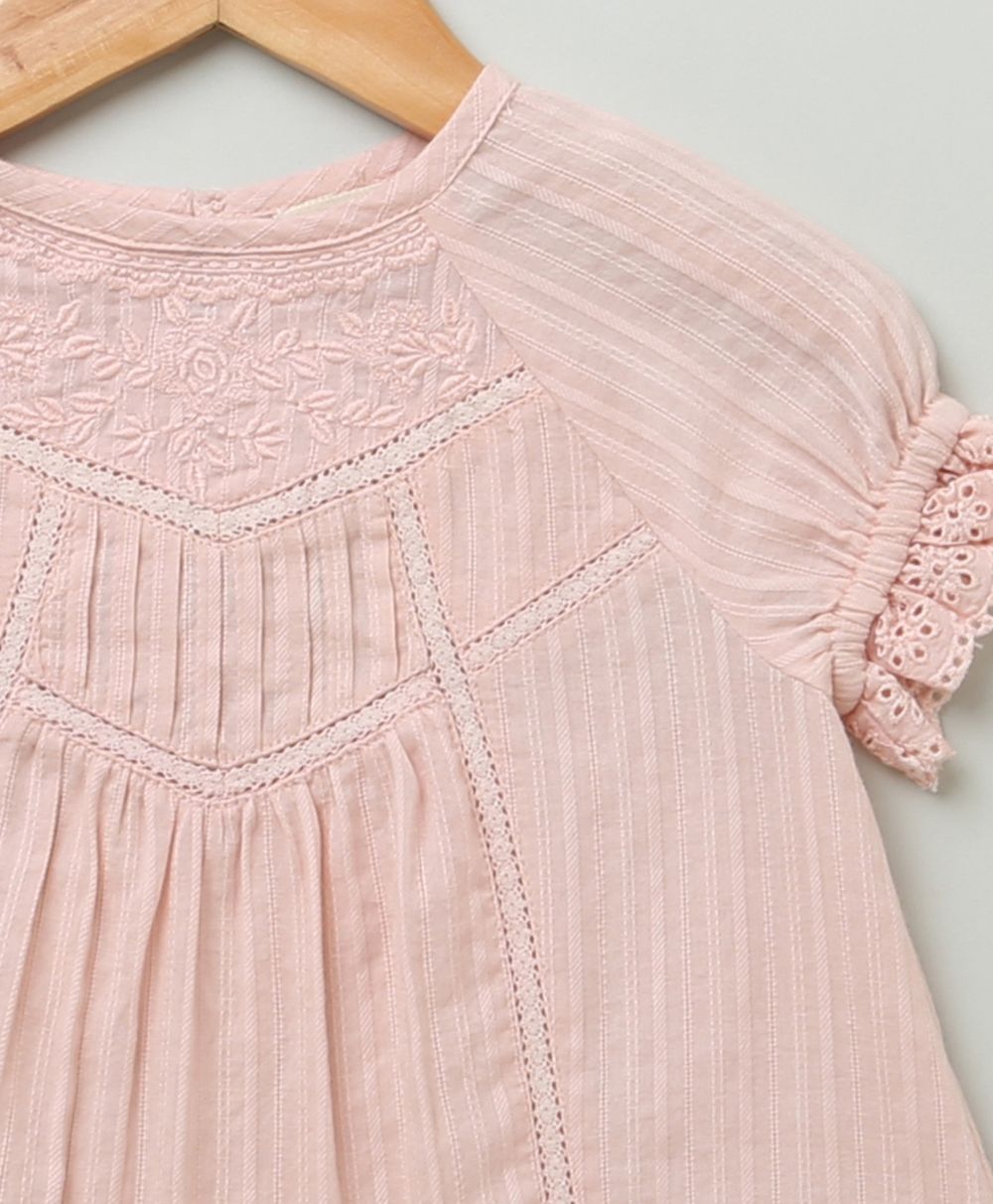 Peach Embroidered Blouse