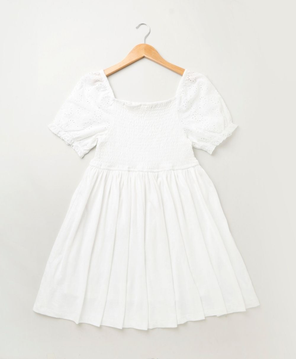 White Jersey A Line Dress