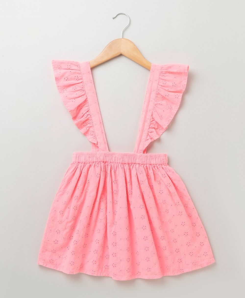 Neon Pink Dungaree Skirt
