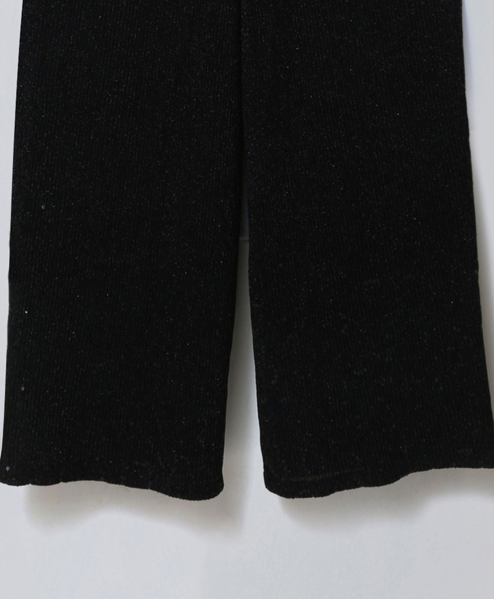 Black Shimmery Belted Jumpsuit