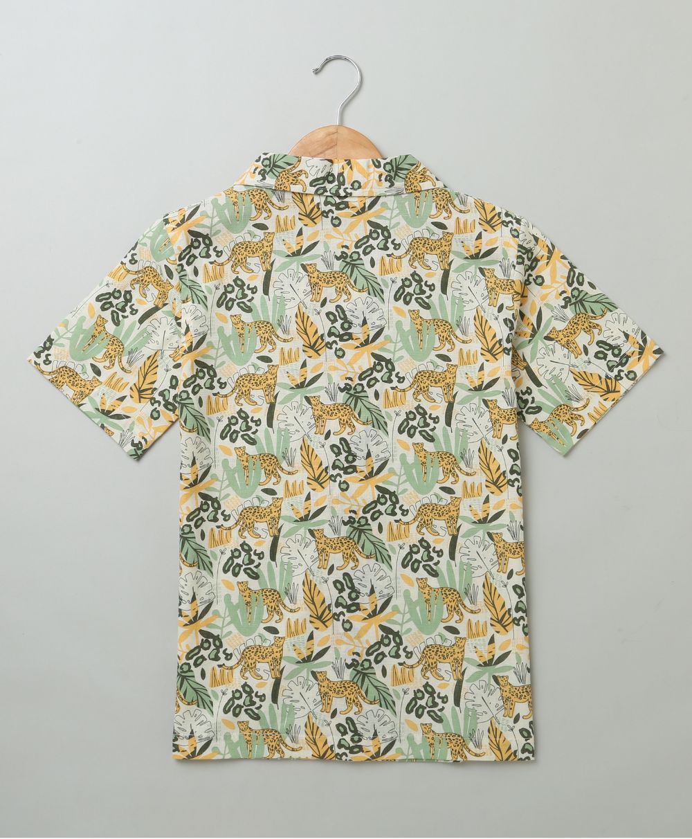 Leopard Printed Cotton Shirt