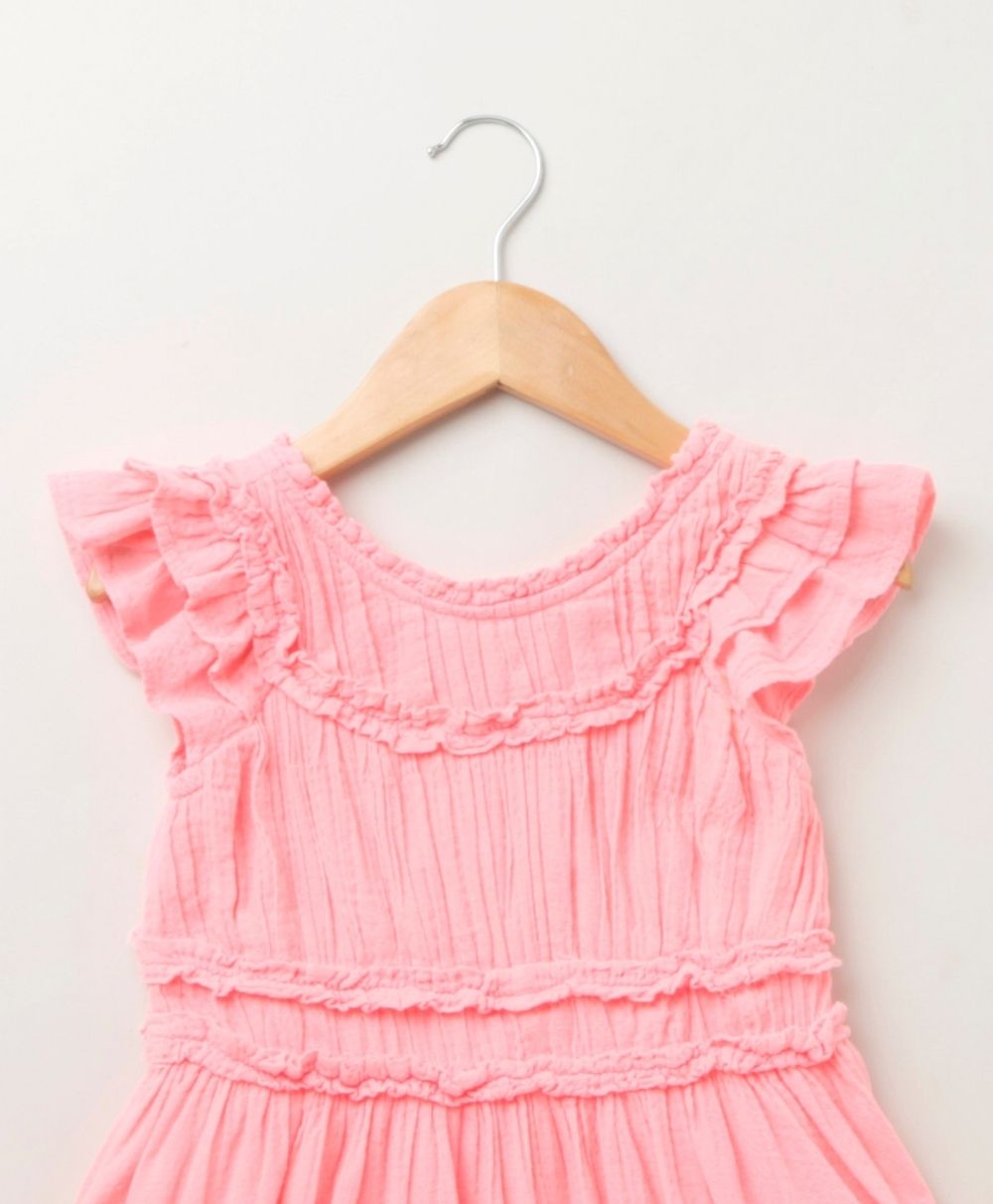 Solid Over-dyed Neon Pink Dress