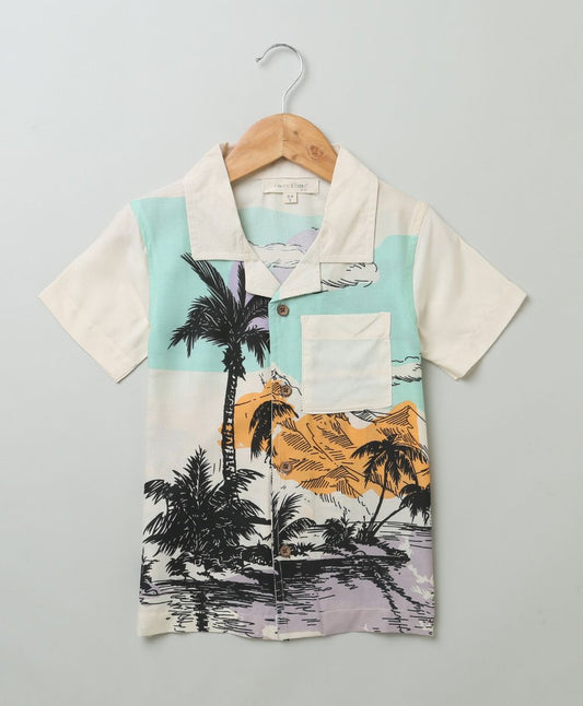 Coconut Tree Printed Organic Cotton Shirt