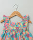 Multicoloured Flutter Sleeves Blouse