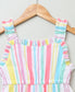 Multicoloured Stripe Print A line Cotton dress